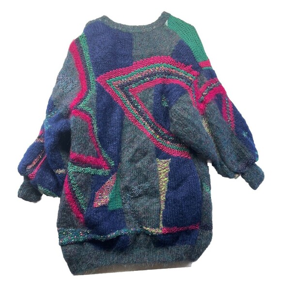 Vintage Femelle Mohair Wool Cardigan Handmade Designer Sweater Size Large 80s - Picture 6 of 6